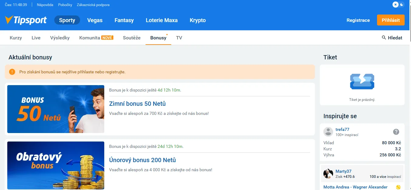 Vytvoření účtu pro casino bonus za registraci za 2 minuty
